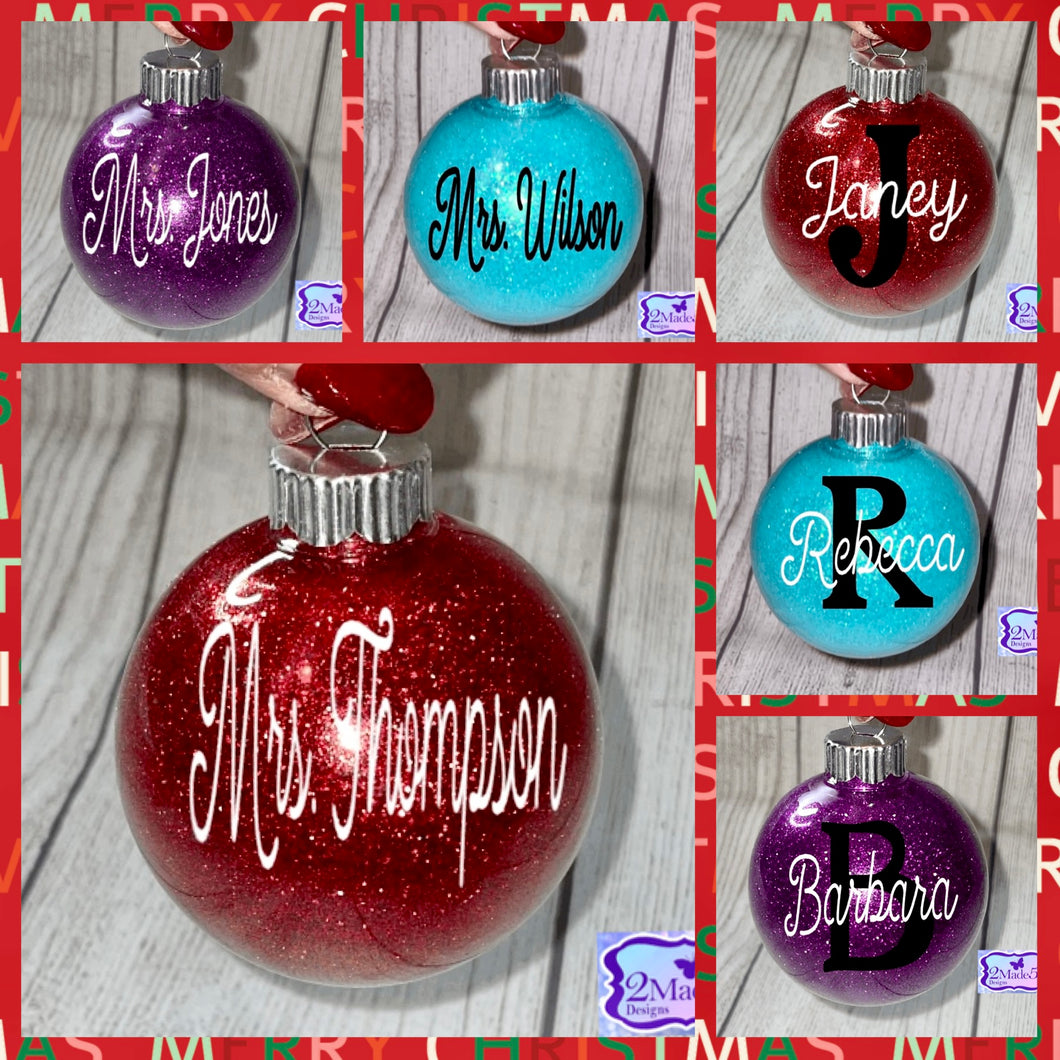 Personalized Name Glitter Ornament