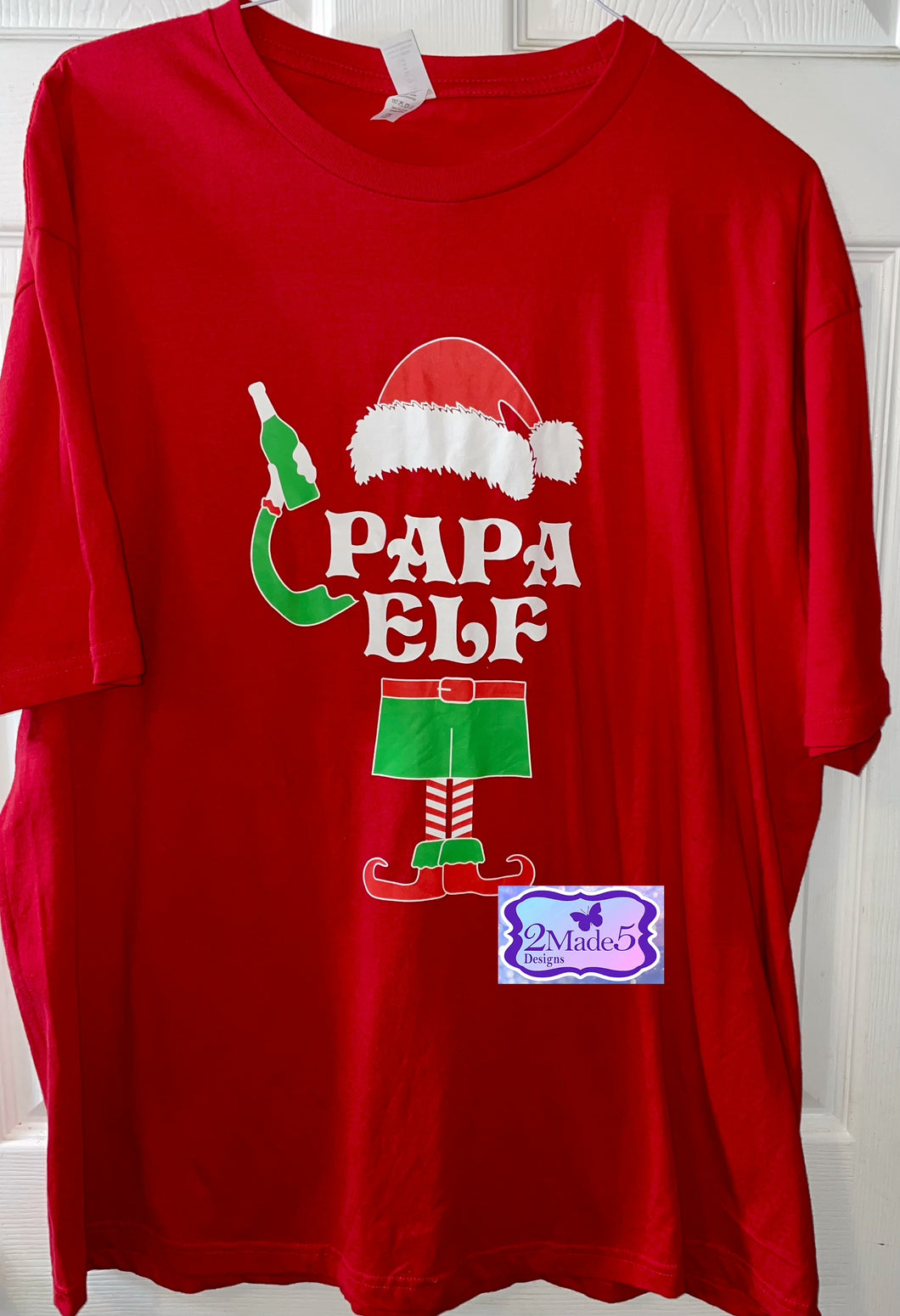 Papa Elf short sleeve red shirt, size 2X