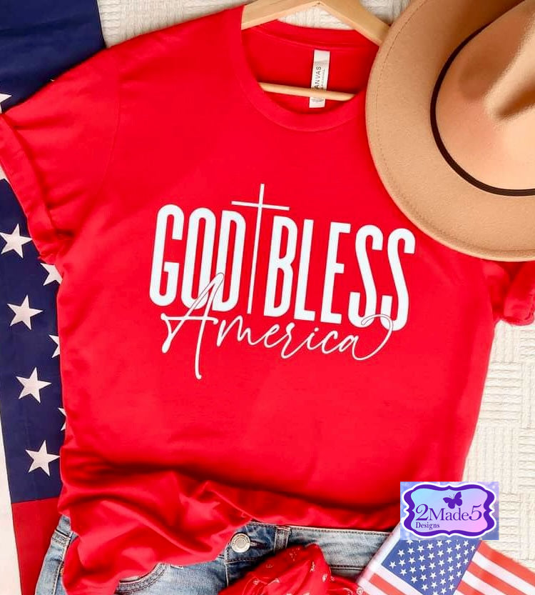 God Bless America-Cross Shirt-Size 3X