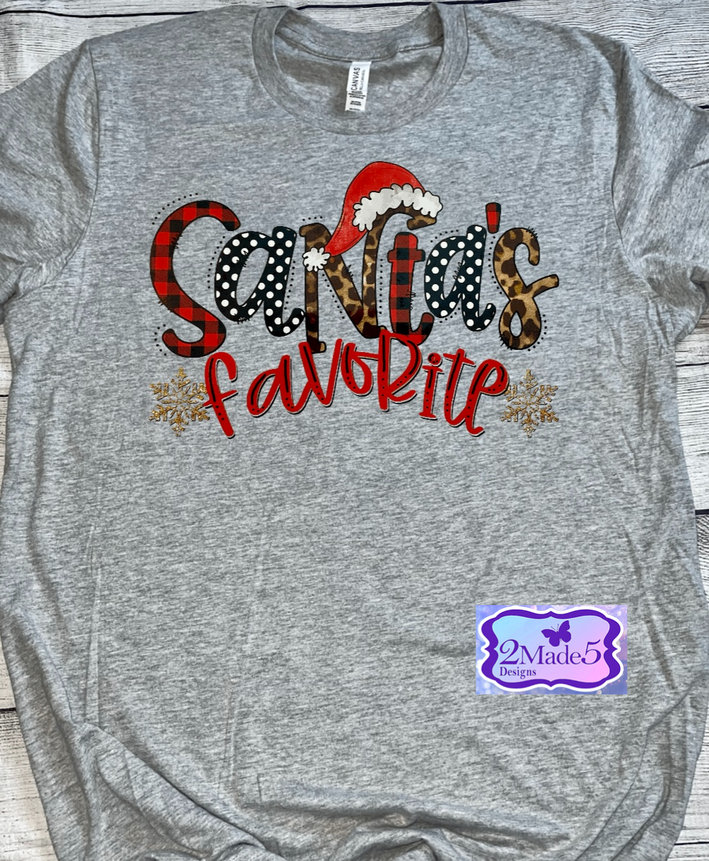 Santa’s Favorite Bella Canvas Ash Shirt