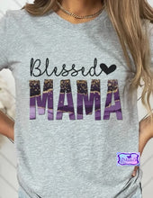 Load image into Gallery viewer, Blessed Mama Shirt-design available  in purple, pink or blue
